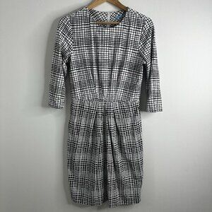 J MCLAUGHLIN Mia Dress Size M Catalina Cloth Geometric Print Pencil 3/4 Sleeve